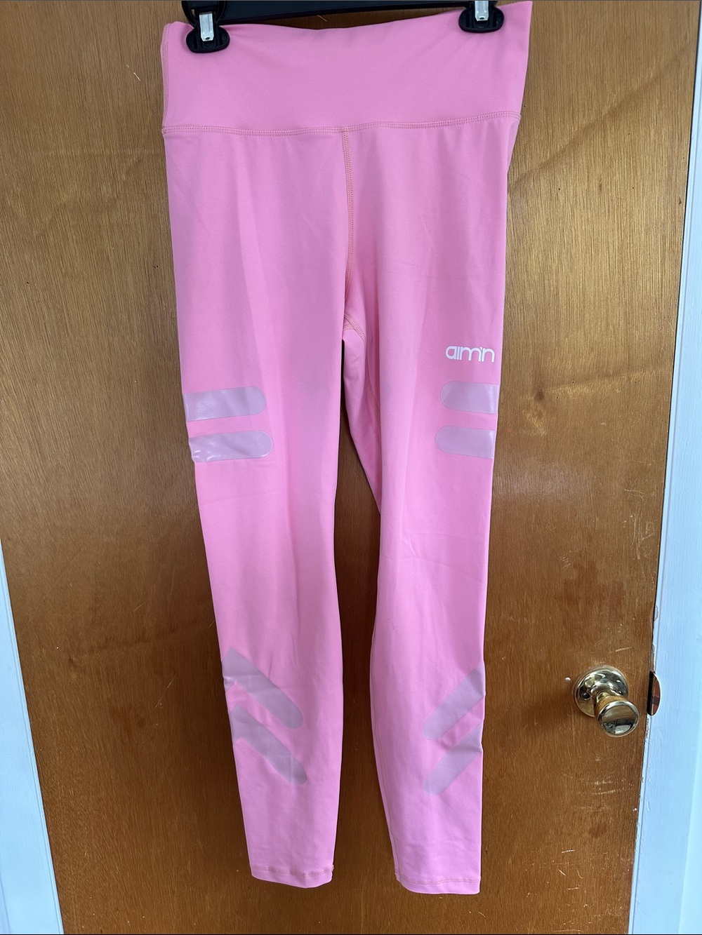 Aim’n Pink High-Waist Athletic Leggings with Reflective Accents